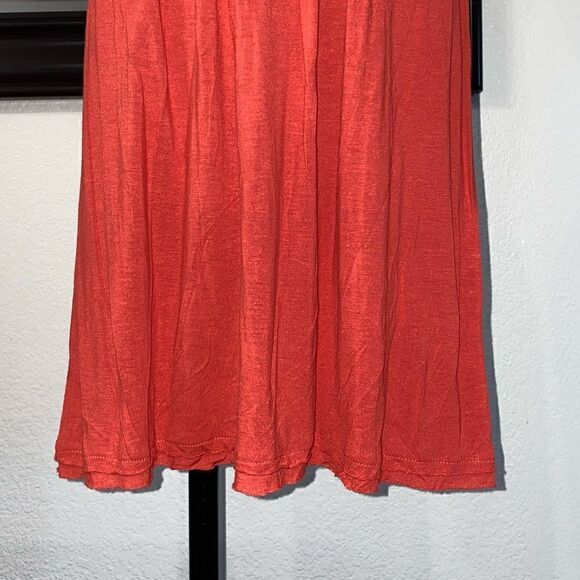 Calvin Klein Jeans Women's Orange Ruched Dress V-Neck Sleeveless Size Small - Picture 9 of 13